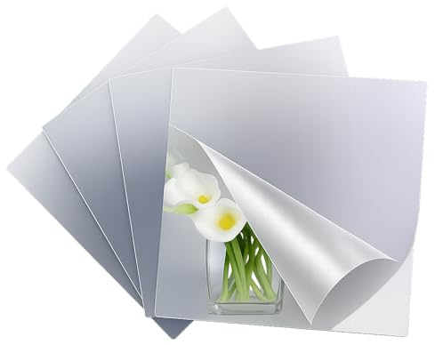 4 Pièces Miroir Adhesif Mural 20x20cm, Acrylique Miroir Autocollant Adhésif Carrés Flexible, Décoratif Et Sécurisant Pour Salle De Bain, Salon, Chambre Ou Espace Sportif