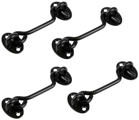 Eruceky 4 Pezzi Ganci per Porta e Privacy, 100mm Gancio Finestra, per Cancello Del Capannone o Porta Del Garage