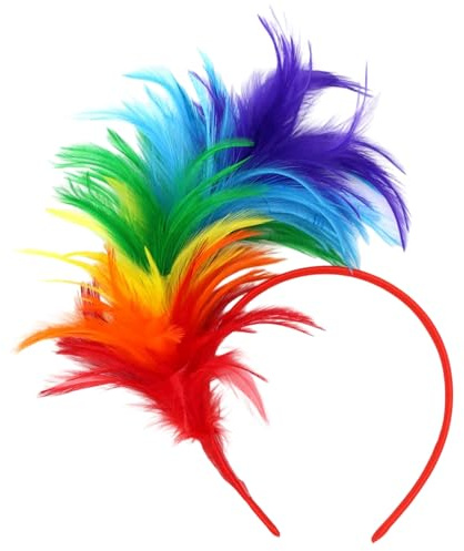 BOGCLEE Diadema Plumas Carnaval, Adorno para la Cabeza de Pluma, Diadema de Plumas de Colores, Cinta para el Cabello de Loro, Cintas para el Cabello de Plumas para Carnaval Cosplay Boda Fiesta