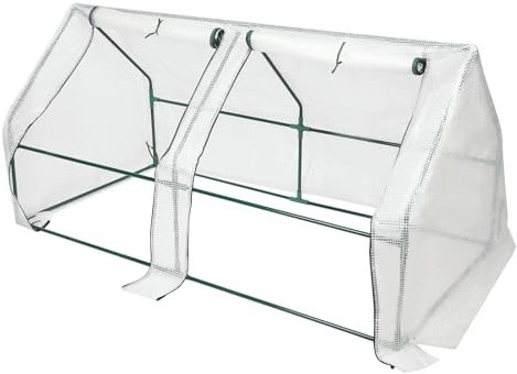 Litet växthus, tomatväxthus med rullbara fönster, metallram, tidig bäddtunnel för balkong, trädgård, terrasser (180 x 90 x 90 cm)