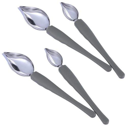 UKCOCO Cucchiaio da Decorazione in Acciaio Inox 4 Pezzi, Strumento per Impiattare Salsa e Disegnare Motivi, Accessori Cucina per Buffet e Ristorazione Professionale