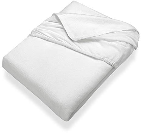 SETEX Kalmuck Spannbetttuch, 120 x 200 cm großer Matratzenschoner, 100 % Baumwolle, Classic, Weiß
