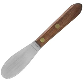 Lamson 3 Sandwich Spreader, Wave Edge with Walnut/POM Handle (Black) (Walnut)