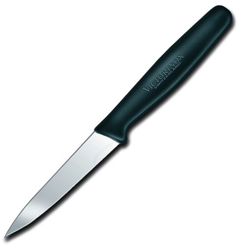 Victorinox 3.25 Inch Paring Knife with Straight Edge, Spear Point, Black