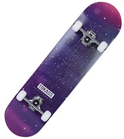 HIOD Skateboard Komplett 31 * 8 Zoll Ahorn Deck Stumm Lager für Anfänger,C