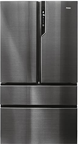 Haier FD 100 Series 7 HB26FSNAAA - Frigorífico, Puerta Francesa, Fabricación de Hielo Automática, Tecnología Antibacterias, Motor Inverter, Ancho 100cm, Capacidad XXL,Total No Frost, Titanium