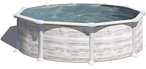 Gre Pool KITPR358N Grönland - Aufstellpool aus Stahl, runde, mit nordisches Aussehen. Abnehmbare Gartenpool. 350 x 132 cm