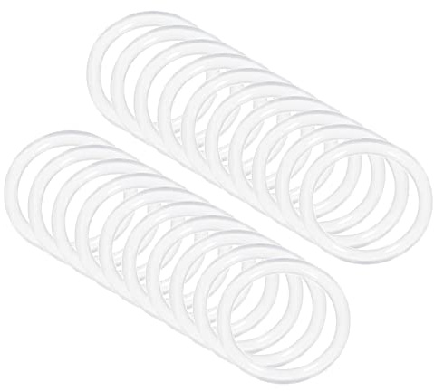 QUARKZMAN 22mm ID Silicone Joints O Rondelle Joint x 20 Pcs Rondelle Rond Plat Rondelle Joint Joint Anneau pour Verre Porte Poignée, Transparent