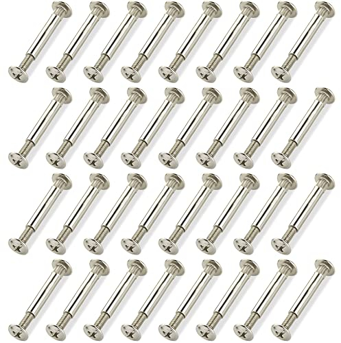 HAOBIN M4 Tornillos De Conexión Perno De Unión Para Muebles, Zócalos Para Conectar Tableros De Madera, Armarios, Ensamblaje (32)