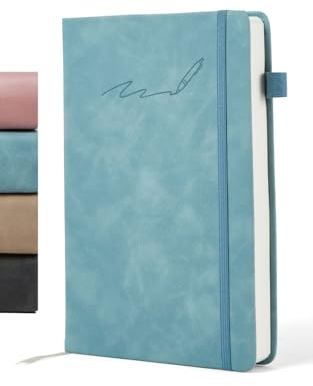 Soul Projekt Notizbuch A5 Liniert Blaues, Wichtelgeschenke, 360 Seiten Hardcover Journal Notebook, Notizheft a5, Notizblock a5 für Uni-Zubehör, Elastischer Verschluss und Stiftehalter Diary