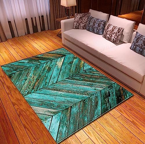 3D-Gedruckter Teppich Hellblaues Holz Schlafzimmer Kinderzimmer Spielmatte Flanell Memory-Schaum Wohnzimmer rutschfest Mädchen Jungen Zimmer Krabbel