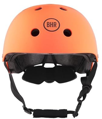 BHR 837 URBAN Casco per Monopattino, Scooter Elettrici e Città - Omologato CE per Ragazzi e Adulti - Per Bicicletta, MTB, BMX, Skateboard, Pattinaggio - Arancio Opaco, L