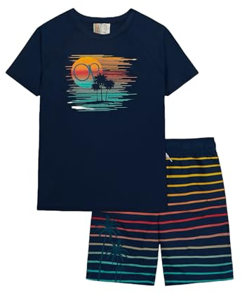 Ocean Pacific Jungen Rashguard und Trunks Badeanzug Set, Ss Navy, 5