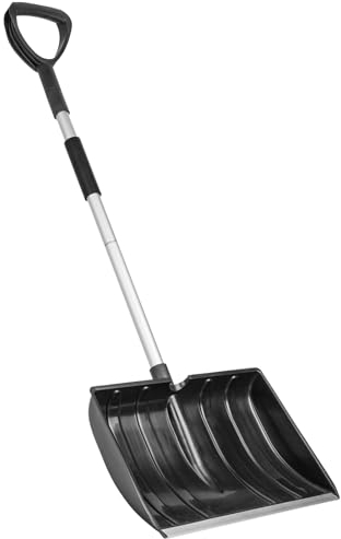 LESOLEIL Pala de nieve de invierno, pala de nieve portátil ajustable, pala de nieve de 42 cm de ancho, pala de hielo y nieve, mango en forma de D, utilizada para jardín, coche, conducción y camping al