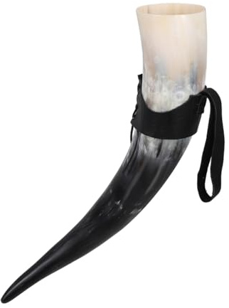 Alipis Cuerno Vikingo Para Beber Taza De Vino Grande De Horn 14.5 Pulgadas Taza De Cuerno De BúFalo Vintage DecoracióN Para Fiesta Y Viaje