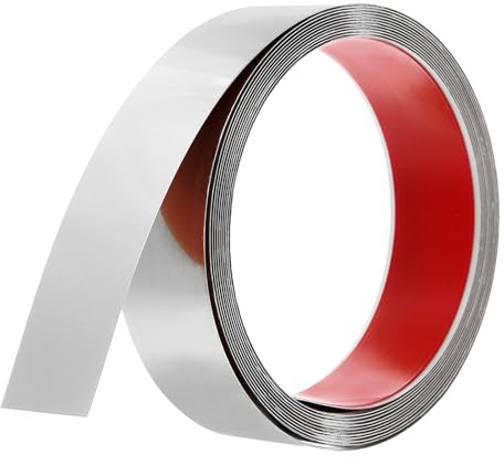 QUARKZMAN 16,4ft x 1,57 Modanatura Adesiva Decorative Parete, Bordo Rivestimento Autoadesiva Acciaio Inossidabile per Parete, Soffitto, Pavimento, Armadio, Bordo Piastrelle, Argento