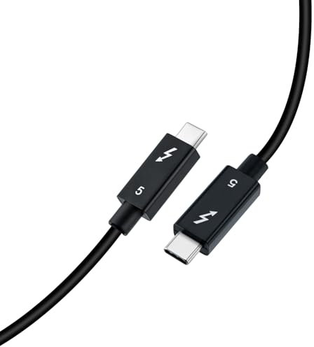 Mcbazel Thunderbolt 5 Câble Type-C, 240 W et 120 Gbps, Prise en Charge Vidéo Simple 16K@30Hz et Double 6K/8K@60Hz pour Périphériques USB 4.0, USB-C, Mac, iMac, Laptop, PC et Smartphone, 1M