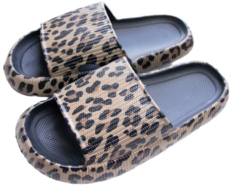 Cozislides Original Slippers Leopard Nuken Slipper Cloudyzz Slipper Super Soft Airfloppy Pantofole antiscivolo Ciabatte da bagno, infradito aperte estive, 01 N, 36/37 EU