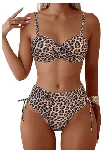 GORGLITTER Women's Push Up Bikini Sets Underwire Tie Side 2 Piece Swimsuit