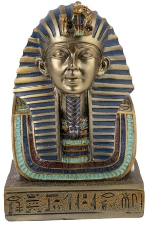 lachineuse - Pharaoh Tutankhamun Bust 14.5 cm - Egyptian Decoration - Statue Decoration Antique Egypt - Figurine Statue God - Golden Egyptian Bust - Original Home Decor Gift Idea