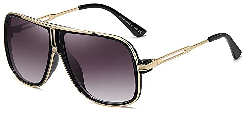 SHEEN KELLY Lunettes de soleil Pilot Homme Femme Rétro Classique Années 80 Oversized vintage Lunettes Unisexe claire Lentille