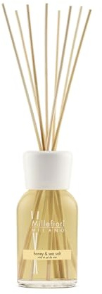 Millefiori Milano – Diffusore a Bastoncini 250 ml, Honey & Sea Salt – Profumatore Ambiente Raffinato con Note Dolci e Marine