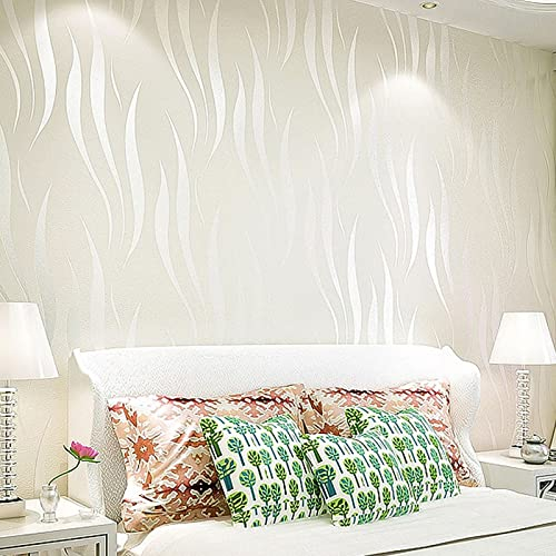 Bekasa Tapete, 53 x 1000 cm, Abziehtapete, moderne, minimalistische Vliestapete, 3D-Beflockung, geprägte Tapetenrolle für Wohnzimmer, Schlafzimmer, Küche, Bad, Büro (Beige)