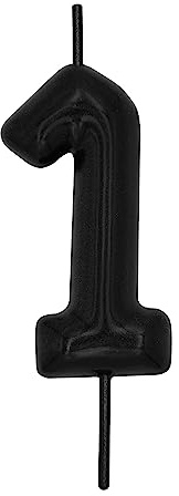 DERVENTA Number Candle Black 2.36 inch Party Celebration Anniversary Decoration Perfect Birthday Brunch Dessert Cake Topper 1 Piece (Number 1 Black)