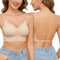 Niwicee BH Damen Ohne Bügel BH Rückenfrei Für Frauen, Wandelbaren Trägern Convertible, Herausnehmbare Einlagen, Soft BH Zero Feel Bralette Täglicher BH-Beige-S