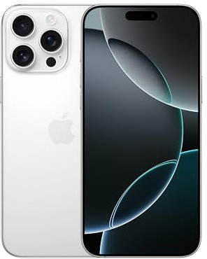 Apple iPhone 16 Pro Max 1 TB: 5G Mobile phone with Apple Intelligence, Camera Control, A18 Pro Chip and a Huge Leap in Battery Life. Works with AirPods; White Titanium