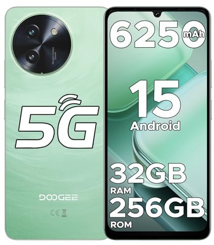 DOOGEE Note 59 Pro 5G Mobile Phones 2025 Android 15, 6nm Octa Core 2.3GHz, 120Hz 6.75 HD+, 32GB+256GB/2TB Smartphone, 6250mAh, Sim Free Unlocked Mobile Phones, Widevine L1, Fingerprint,NFC-Green