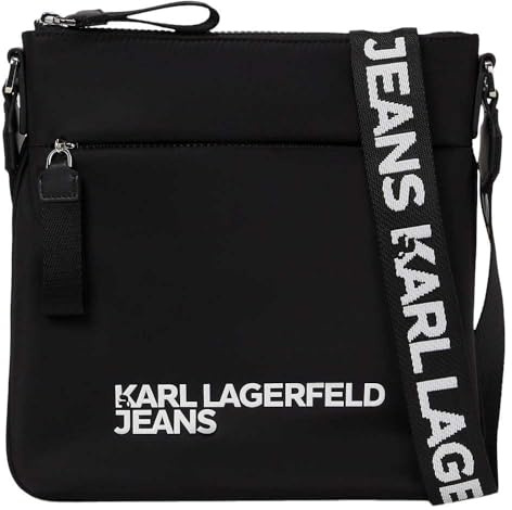 Karl Lagerfeld Jeans Uomo Essential Nylon Flat Crossbody Black One size