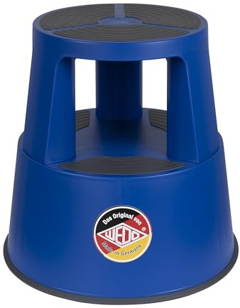 WEDO Taburete con Ruedas Super Step de plástico irrompible, con pie de Elefante, con Certificado TÜV GS, Fabricado en Alemania, Antideslizante, Altura Aprox. 43 cm, Capacidad de Carga 150 kg, Color