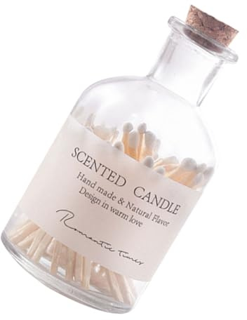 Healifty Bottled Matches in Glass Matchstick Jar for Aromatherapy Candle Multifunctional Matches Jar Airtight Seal for Home Decoration and Scenario