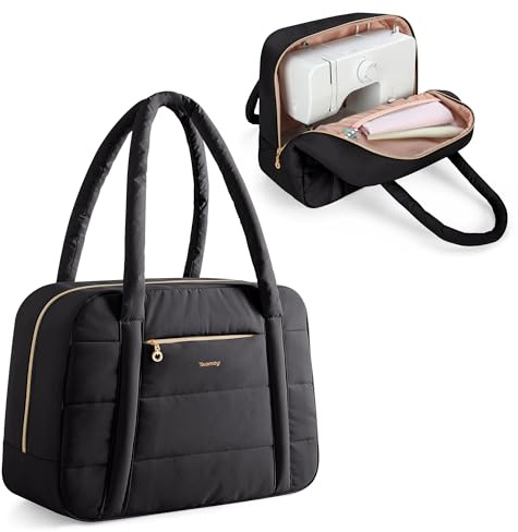Teamoy Bolsa Maquina de Coser con Funda para Asa de Trolley, Negro