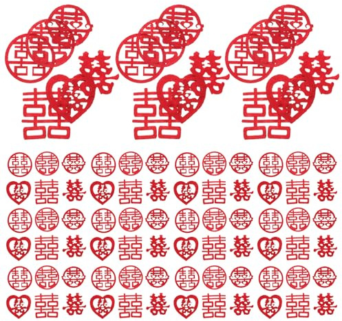 CHILDWEET 120 Pezzi Coriandoli Matrimonio Cinesi Decorazione Tavolo Festa Nozze Mini Xi 5 Cm Non Tessuto per Banchetti e Decorazioni Sparse Stile Casuale