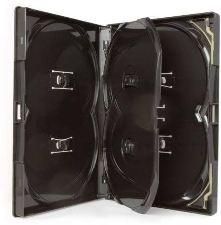Dragon Trading Lot de 10 boîtiers pour 6 CD/DVD/Blu-Ray pour 6 CD/DVD/Blu-Ray, Tranche de 14 mm, Pochette extérieure pour Incrustation d'œuvres d'art Noir
