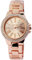 Excellanc Damen-Uhr Gliederband Metall Strass Faltschließe Analog Quarz 1800140 (roségoldfarbig)