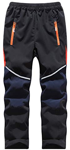 Echinodon Kinder Leichte Outdoorhose Sommer Hose Jungen Mädchen Schnelltrocknend Dünn Reflektoren Wanderhose Trekkinghose Schwarz S