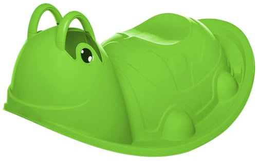 Kids Plastic Seesaw Outdoor Garden Rocker Turtle Character Childrens Toys Play (Green)