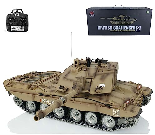 wheelfun Heng Long 1/16 7.0 Anpassa Challenger Ii RC Tank 3908 360° roterande torn metallspår infraröd strid lyfttunna ljusljud
