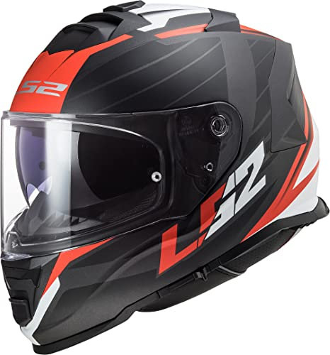 LS2, Integraler Motorradhelm STORM II NERVE Matt Black Red, M