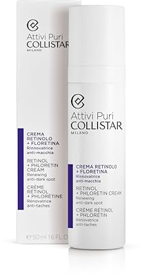 Collistar Attivi Puri Crema Viso Retinolo + Floretina, Rinnovatore Anti-Macchia, Riduce Linee Sottili e Rughe, Uniforma l'Incarnato, 50ml