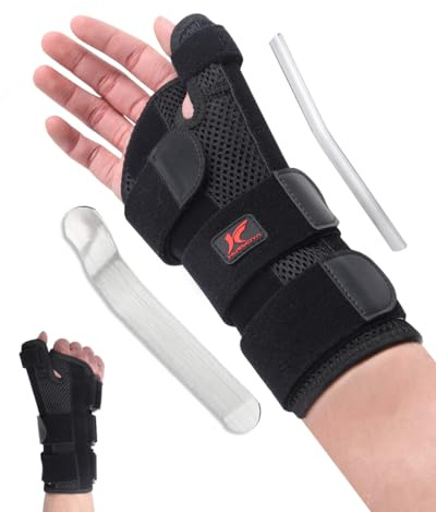 Hurmoya Wrist Brace Thumb Spica Splint Support for Carpal Tunnel, De Quervain's Tenosynovitis, Tendonitis Pain Arthritis Trigger for Man and Women (Medium - Right Hand)