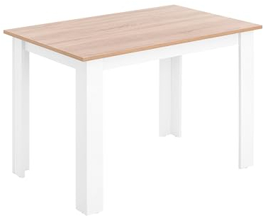 MyosHome - Mesa Comedor, Mesa Cocina o Salon, Roble Sonoma Blanco 110 x 70 x 74 cm. Namur