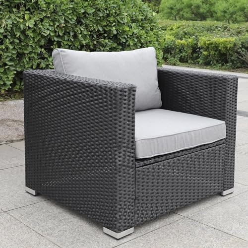 Calma Lux® Gartenmöbel Lounge Set| 3-7 Personen viele Modelle| inkl. extra Dicke Kissen | Outdoor Loungemöbel Sitzgruppe Essgruppe Garnitur | klassisch Schwarz (Monrtis)