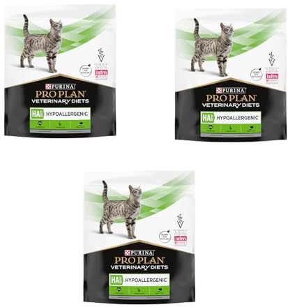 PURINA Pro Plan Veterinary Diets HA Hypoallergenic - Lot de 3 boîtes de 325 g - Aliment Complet diététique pour Chatons et Chats Adultes - pour réduire Les intolérances nutritionnelles