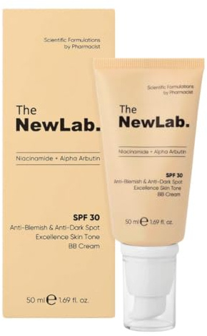 The NewLab BB Cream LSF 30 – Anti-Akne & Anti-Unreinheiten | Natürliches Make-up Finish | Hautpflege mit Niacinamid & Alpha-Arbutin | Feuchtigkeitsspendend & Leicht | Schutz vor UV-Strahlen