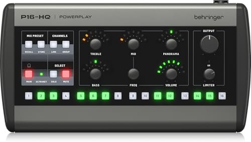 Behringer P16-HQ Mixer di Monitoraggio Personale Conversione D/A di Alta Qualità e Controllo Preciso dei Toni