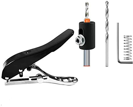 Jrifedptry Perforatrice a foro singolo resistente da 8 mm per lavori artigianali con carta, capacità di perforazione di 20 fogli, pinza perforatrice rotonda